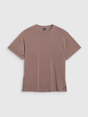 4F T-shirt oversize z modalem damski - brązowy M