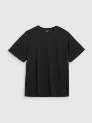 4F T-shirt oversize z modalem damski - czarny XS