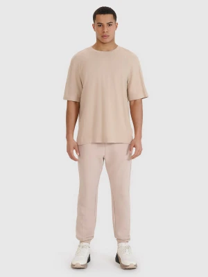 4F T-shirt oversize z modalem męski - beżowy XXL