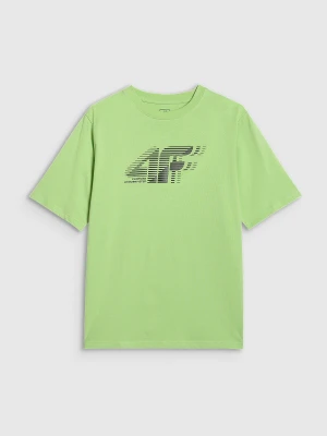 4F T-shirt oversize z nadrukiem chłopięcy - zielony 146 (10-11 lat)