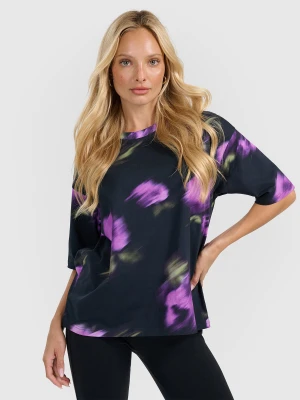 4F T-shirt oversize z nadrukiem damski - czarna M