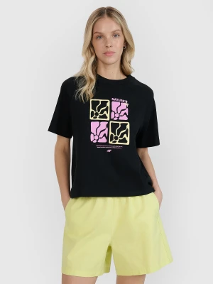Zdjęcie produktu 4F T-shirt oversize z nadrukiem damski - czarny XXL