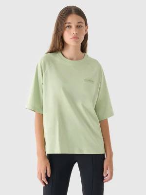 Zdjęcie produktu 4F T-shirt oversize z nadrukiem damski - oliwkowy/khaki XL