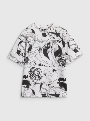 4F T-shirt oversize z nadrukiem dziewczęcy - multikolor 146 (10-11 lat)