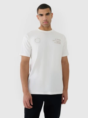 Zdjęcie produktu 4F T-shirt oversize z nadrukiem męski - beżowy XXL