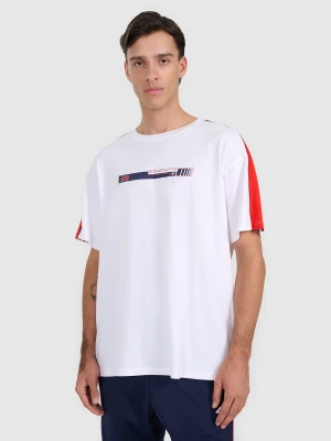 4F T-shirt oversize z nadrukiem męski - biały L