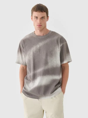 4F T-shirt oversize z nadrukiem męski - biały S