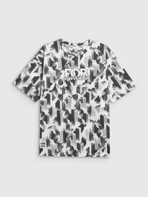 4F T-shirt oversize z nadrukiem męski - multikolor S