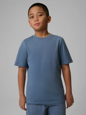 4F T-shirt regular gładki chłopięcy - granatowy 134 (8-9 lat)