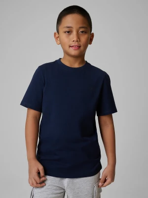 4F T-shirt regular gładki chłopięcy - granatowy 158 (12-13 lat)