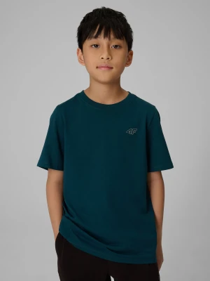 4F T-shirt regular gładki chłopięcy - granatowy 158 (12-13 lat)