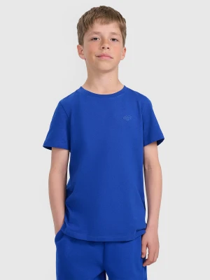 4F T-shirt regular gładki chłopięcy - niebieski 164 (13-14 lat)