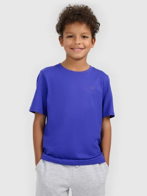 4F T-shirt regular gładki chłopięcy - niebieski 152 (11-12 lat)