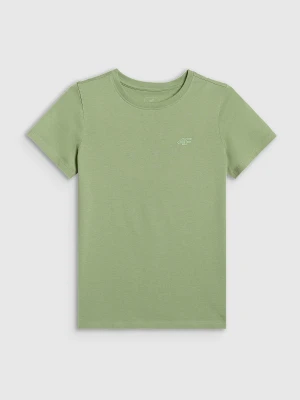4F T-shirt regular gładki chłopięcy - turkusowy 152 (11-12 lat)