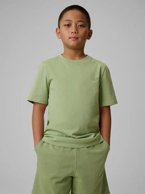 4F T-shirt regular gładki chłopięcy - zielony 152 (11-12 lat)