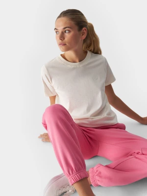 Zdjęcie produktu 4F T-shirt regular gładki damski - beżowy XL