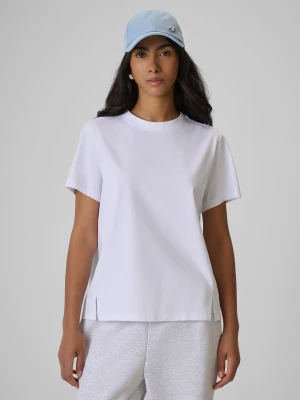 4F T-shirt regular gładki damski - biały M