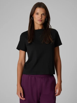 4F T-shirt regular gładki damski - czarny M