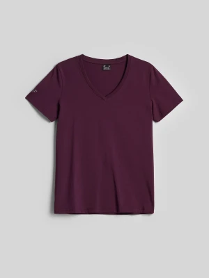 4F T-shirt regular gładki damski - fioletowy S