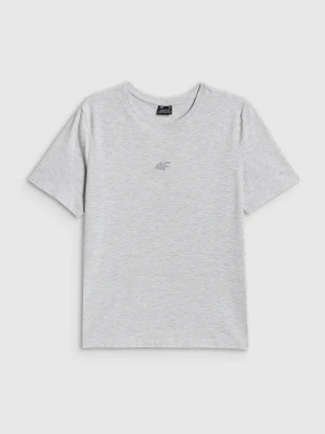 4F T-shirt regular gładki damski - szary XXL