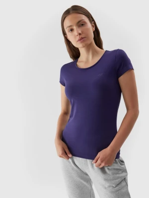 4F T-shirt regular gładki damski XS