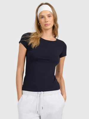 4F T-shirt regular gładki damski M