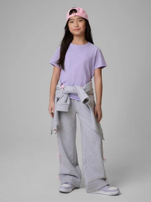 4F T-shirt regular gładki dziewczęcy - fioletowy 122 (6-7 lat)