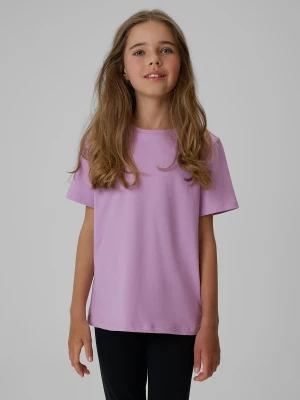 4F T-shirt regular gładki dziewczęcy - fioletowy 140 (9-10 lat)