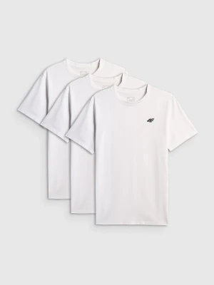 Zdjęcie produktu 4F T-shirt regular gładki męski (3-pack) - biały M