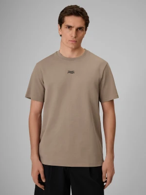 4F T-shirt regular gładki męski 4F x Robert Lewandowski - beżowy M