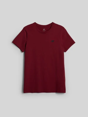4F T-shirt regular gładki męski - burgundowy XXL