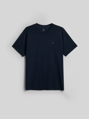 4F T-shirt regular gładki męski - granatowy XL