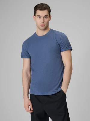 4F T-shirt regular gładki męski - granatowy XXL