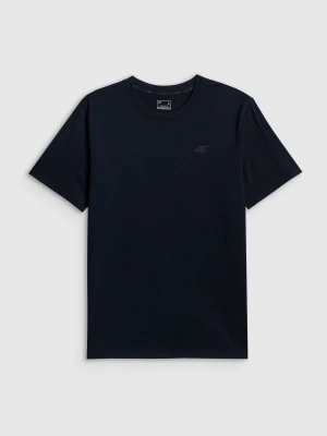4F T-shirt regular gładki męski - granatowy XXL