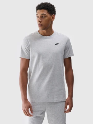 4F T-shirt regular gładki męski - szary L