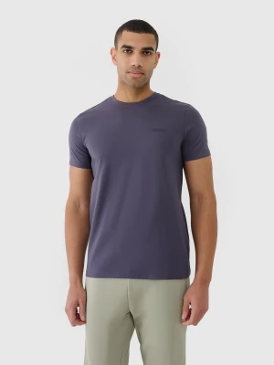 4F T-shirt regular gładki męski - szary XXL