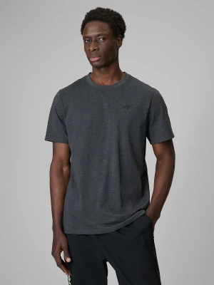 4F T-shirt regular gładki męski - szary XL