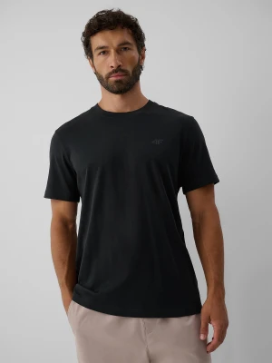 4F T-shirt regular gładki męski - szary L