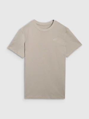 4F T-shirt regular gładki męski - szary S