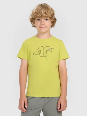 4F T-shirt regular z nadrukiem chłopięcy - czarny 146 (10-11 lat)