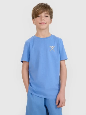 4F T-shirt regular z nadrukiem chłopięcy - granatowy 164 (13-14 lat)