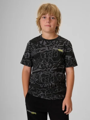 4F T-shirt regular z nadrukiem chłopięcy - multikolor 158 (12-13 lat)
