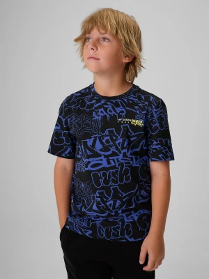 4F T-shirt regular z nadrukiem chłopięcy - multikolor 122 (6-7 lat)