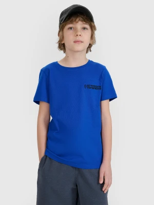 4F T-shirt regular z nadrukiem chłopięcy - niebieski 122 (6-7 lat)