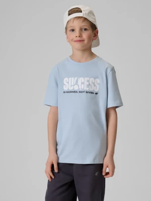 4F T-shirt regular z nadrukiem chłopięcy - niebieski 152 (11-12 lat)