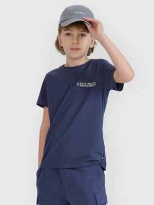 4F T-shirt regular z nadrukiem chłopięcy - szary 152 (11-12 lat)