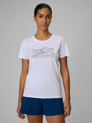 4F T-shirt regular z nadrukiem damski - biały XS