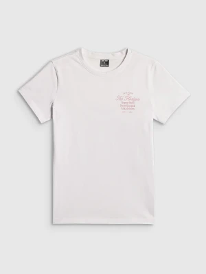 4F T-shirt regular z nadrukiem damski - biały L