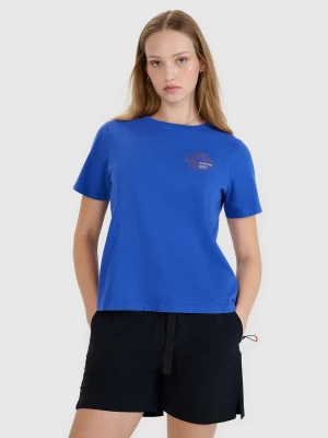 4F T-shirt regular z nadrukiem damski - niebieski M