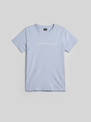 4F T-shirt regular z nadrukiem damski - niebieski XS